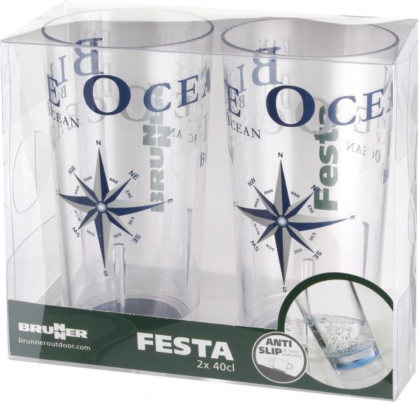 set 2 bicchieri festa ocean blue