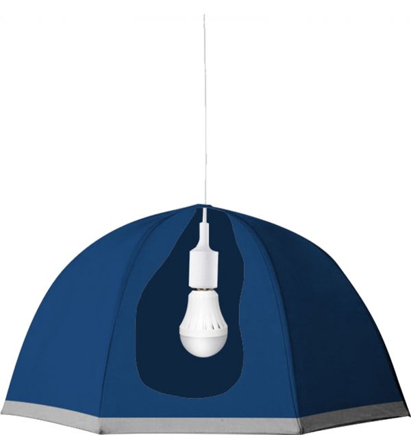 lampadario sixray ad ombrello blu