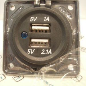 presa doppia usb 5v 1A+2,1A cbe bmp2usb/grigio