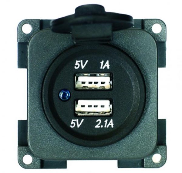 Presa USB Doppia Da Incasso 12V/24V Con Tappo Impermeabile Per Auto, Camper E Moto – Sostituisce Accendisigari